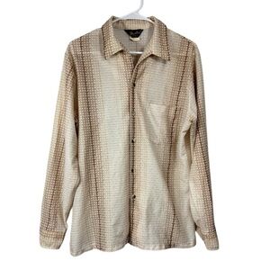 Vintage Mr Jan Size Large Shirt Disco Butterfly Collar Long Sleeve California